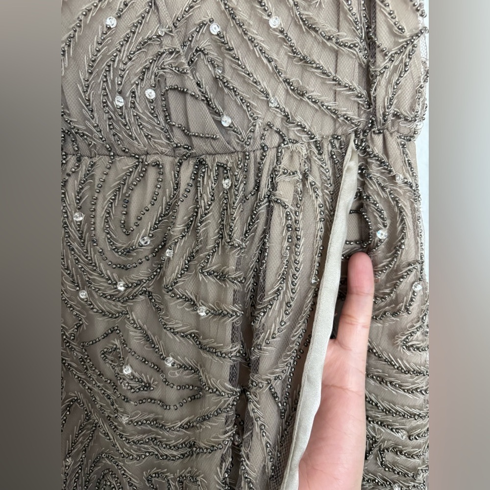 Alice + Olivia Tan Beaded Mini Dress cocktail size xs - Picture 8 of 9